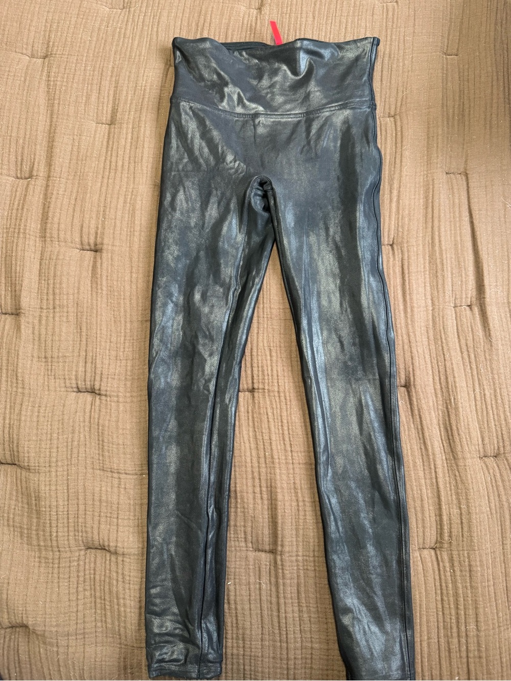 SPANX Black Faux Leather High-Waist Jeggings